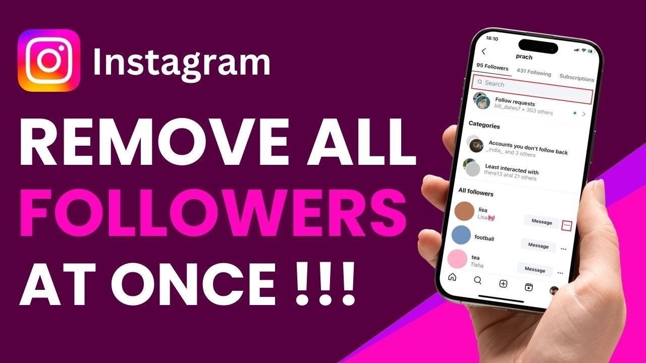 how to remove all followers from instagram